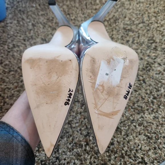 Good American Metallic Silver Heels, Size 9 - Picture 4 of 9